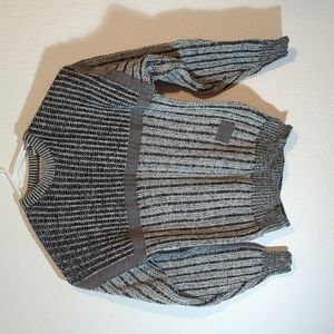 Michael Gerald Pullover Sweater Men Size Large 100% Acrylic Black Gray Vintage